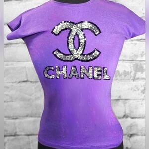 Chanel Purple Sequin Shirt